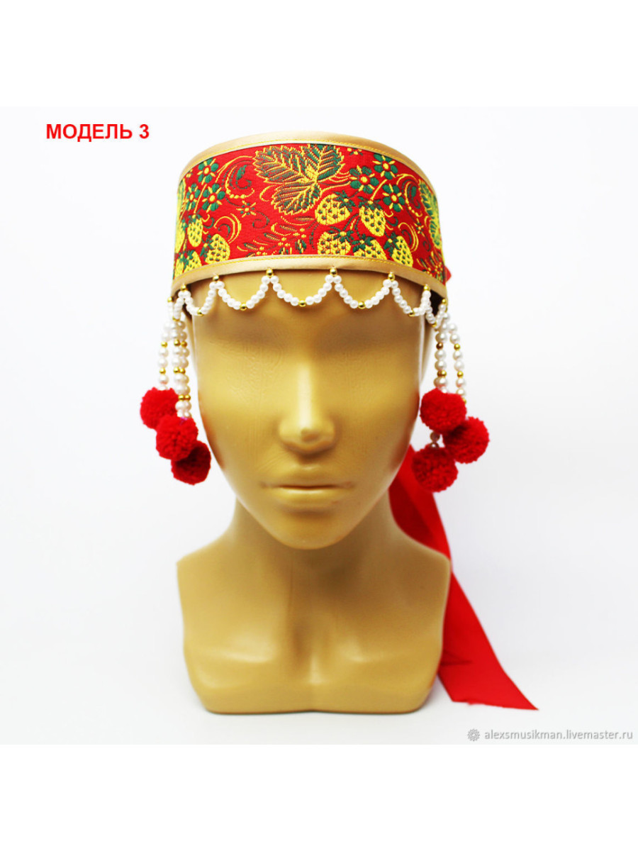 Кокошник налобник Анюта Хохлома